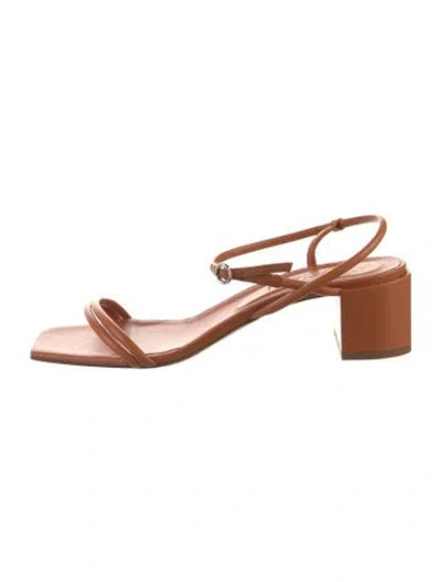Pre-owned Aeyde Leather Slingback Sandals In Orange