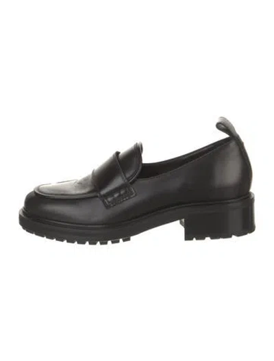 Pre-owned Aeyde Leather Sneakers In Black