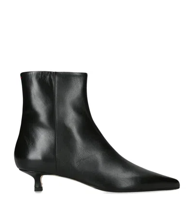 Aeyde Leather Sofie Heeled Boots 35 In Black