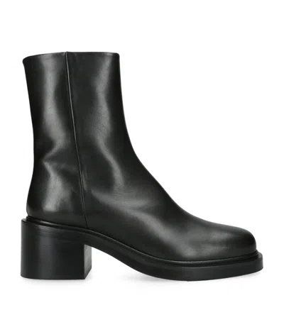 Aeyde Leather Teddy Ankle Boots 65 In Black