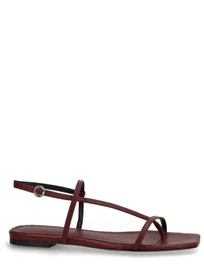 Aeyde Ella Leather Slingback Sandals In Burgundy