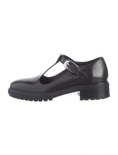 Pre-owned Aeyde Leather T-strap Pumps In Black