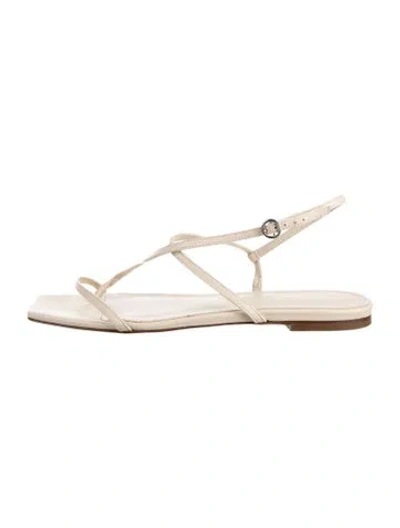 Pre-owned Aeyde Leather T-strap Sandals In Neutral