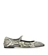 Aeyde Uma Snake Printed Leather Flats