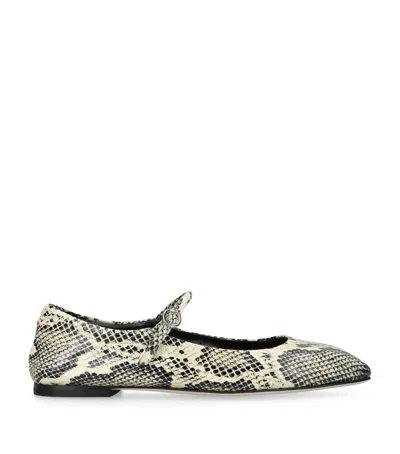 Aeyde Uma Snake Printed Leather Flats In Multicolour