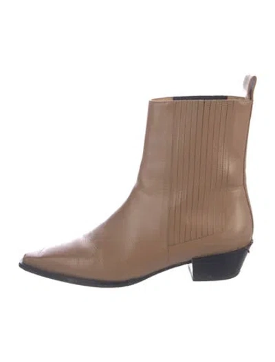 Pre-owned Aeyde Leather Western Boots In Neutrals