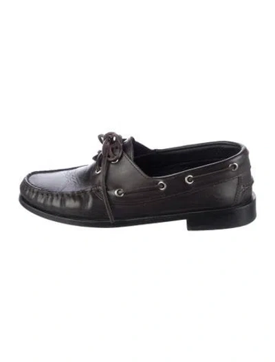 Pre-owned Aeyde Leather Whipstitch Trim Loafers In Black