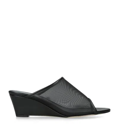 AEYDE AEYDE LEATHER-MESH SUZANNE WEDGE SANDALS 55
