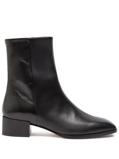 Aeyde Lee Leather Ankle Boots In Black