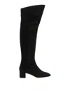 Aeyde Letizia 45mm Thin Block Square In Leathertoe Over The Knee Boot In Black