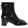 Aeyde Levi Block Heel Ankle Boots In Black Patent Leather In Black