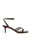 Aeyde Burgundy Libby Leather Kitten Heeled Sandals