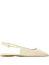 Aeyde Liya Slingback Leather Flat Pumps