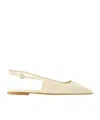 Aeyde Liya Slingback Leather Flat Pumps In Neutral