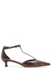 Aeyde Liz 35 Python-effect Leather Pumps In Sand