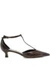 Aeyde Liz Snake Print Calf Leather Moka Shoes In Brown