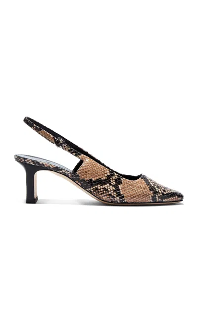 Aeyde Liza Snake-effect Leather Slingback Pumps In Animal Print