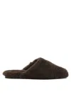 Aeyde Brown Shearling Loafers In Brown