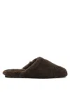 Aeyde Brown Shearling Loafers In Brown