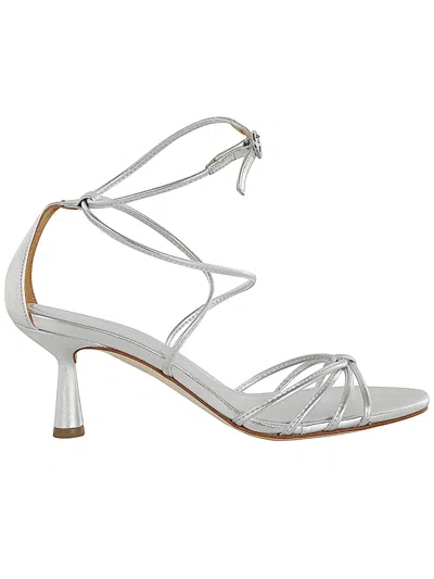 Aeyde Luella Laminated Nappa Leather Silver In Metallic