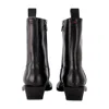 Aeyde Luis 35 Mm Square Toe Block In Leather Heel Ankle Boot In Black