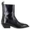 Aeyde Luis 35 Mm Square Toe Block In Leather Heel Ankle Boot In Black