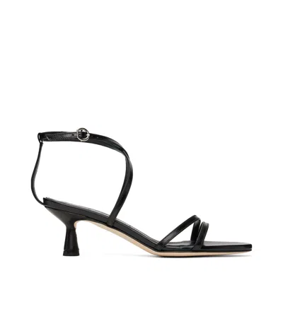 Aeyde Maeve Leather Heeled Sandals In Black