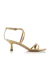 Aeyde Maeve Metallic Leather Sandals In Gold