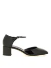 Aeyde Black Magda Leather Mary-jane Heels In Black
