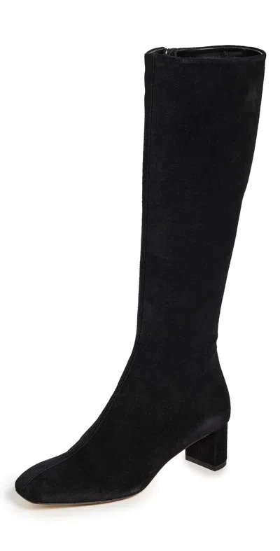 Aeyde Marty Cow Suede Leather Boots Black
