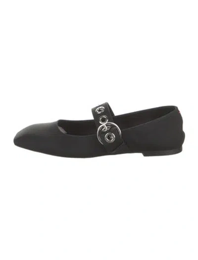 Pre-owned Aeyde Mary Jane Flats In Black