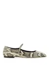 Aeyde Uma Snake Printed Leather Flats