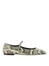 Aeyde Uma Snake Printed Leather Flats In Multicolour