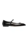 Aeyde Maryjane Leather Ballerina Shoes In Black