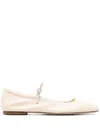 Aeyde Maryjane Leather Ballerina Shoes In Neutral