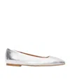 Aeyde Satin Leather Ballet Flats In Silver