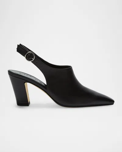 Aeyde Maude Nappa Leather Slingback Pumps In Black