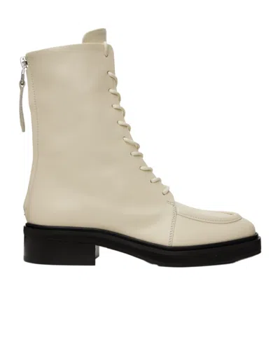 Aeyde Max Round Head Short Boots In Nude