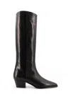 Aeyde Knee-high Leather Block Heel Boot In Black