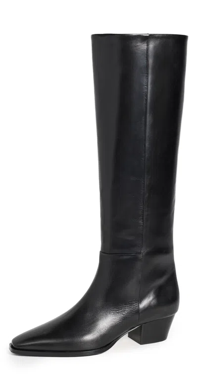 Aeyde Medea Leather Knee-high Boots Black