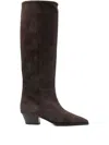 Aeyde 40mm Medea Suede Pointed-toe Boots In Brown