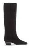 Aeyde Medea Suede Knee Boots In Black