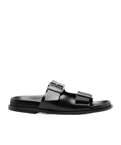 Aeyde Meena Suede Cow Leather Sandals Black