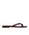 Aeyde Burgundy Melody Leather Toe-post Flip-flops In Red