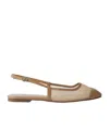 Aeyde Mesh Slingback Flat Shoes In Brown