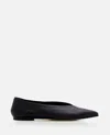 AEYDE BLACK MOA LEATHER BALLERINAS