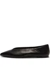 Aeyde Moa Leather Point-toe Flats In Black