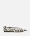 Aeyde Moa Snake Print Goat Leather Creamy Shoes In Beige