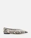 Aeyde Moa Snake Print Goat Leather Creamy Shoes In Beige
