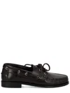 Aeyde Harris Polished Stitched Bow Loafers In Brown